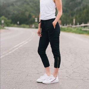 ZYIA black everywhere zipper joggers 3XL